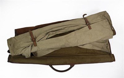 Lot 41 - An Early 20th Century Military Officer's Suit Carrier, in brown canvas trimmed with crushed...