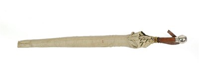Lot 47 - A George V Colonial Parasol to the Royal Engineers, with cream cotton outer canopy and bottle green