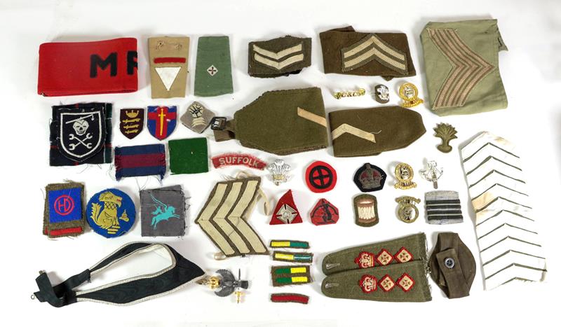 Lot 52 - A Small Quantity of British Second World War and Post War, Cloth Insignia, including rank...