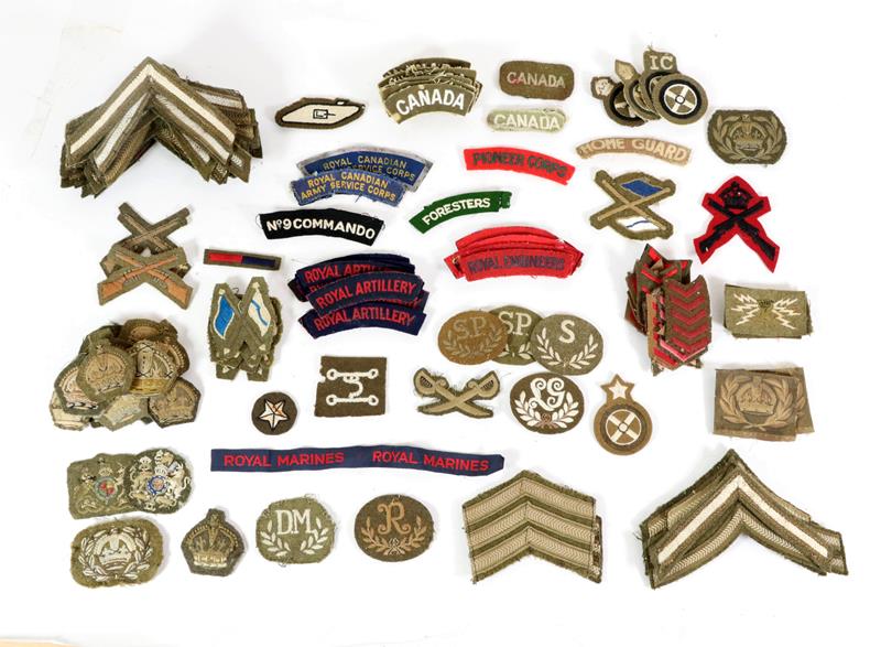 Lot 55 - A Quantity of Mainly Second World War British Army Insignia, including rank and trade badges,...