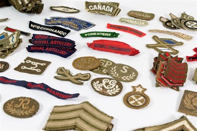 Lot 55 - A Quantity of Mainly Second World War British Army Insignia, including rank and trade badges,...