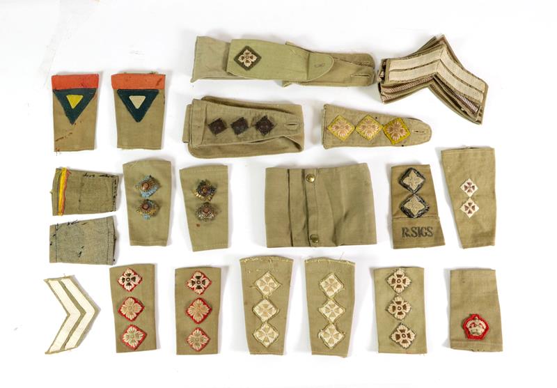 Lot 56 - A Small Quantity of Mainly Second World War British Army Khaki Drill Insignia, including rank...