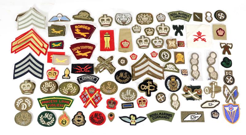 Lot 57 - A Quantity of Post Second World War Cloth Insignia, mainly British and including rank stripes...