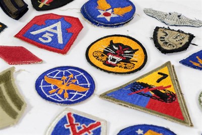 Lot 63 - A Collection of Twenty Seven Second World War US Cloth Formation and Rank Badges, including...