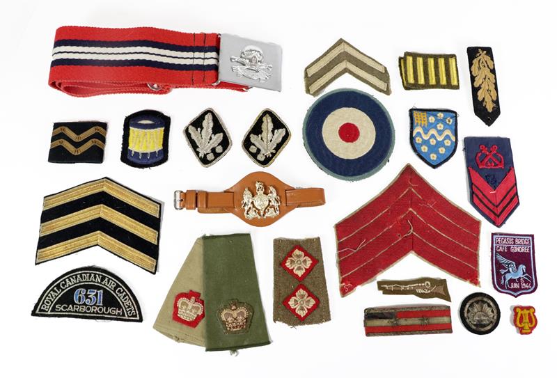 Lot 65 - A Large Quantity of Miscellaneous Insignia, including slip-on shoulder rank straps, chevrons,...