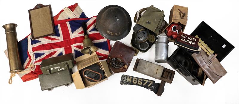 Lot 67 - A Quantity of Mainly Second World War British Militaria, including a child's Mickey Mouse gas...