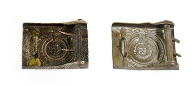 Lot 86 - A German Third Reich SS EM's Steel Buckle, with brazed catch, with prong bar and two prongs, no...