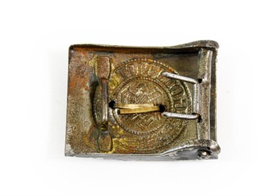 Lot 87 - A German Third Reich Heer EM's Steel Buckle, later painted black and set with an NS-RKB white metal