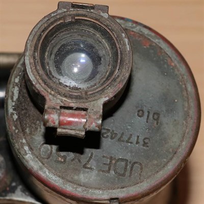 Lot 89 - A Pair of German Second World War U.D.F. 7 X 50 U-Boat Binoculars by Carl Zeiss, Jena, numbered...