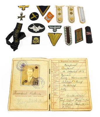 Lot 106 - A Small Collection of German Third Reich Insignia, including collar patches, sleeve badges,...