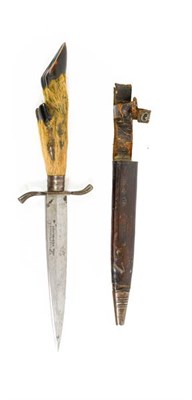 Lot 115 - A First World War German Trench Knife, the 15cm single edge steel blade stamped with maker's...