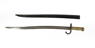 Lot 119 - A French Model 1866 Chassepot Yataghan Sword Bayonet, the back edge of the T section steel...