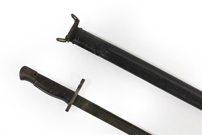 Lot 119 - A French Model 1866 Chassepot Yataghan Sword Bayonet, the back edge of the T section steel...