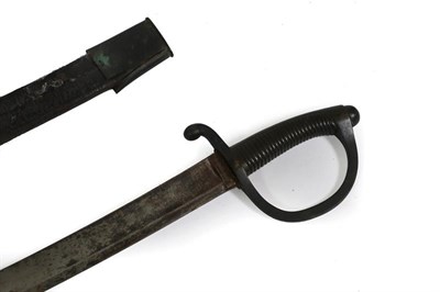 Lot 123 - A Continental 1817/1869 Infantry Hanger, the plain 67cm single edge curved fullered steel blade...