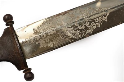 Lot 126 - An Early 20th Century Russian Knife, the 22cm double edge plated steel blade with a central...