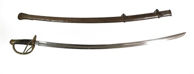 Lot 127 - A 19th Century German Export Cavalry Officer's Sword, with 89cm plain single edge curved and...