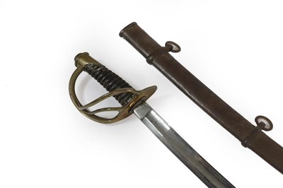 Lot 127 - A 19th Century German Export Cavalry Officer's Sword, with 89cm plain single edge curved and...
