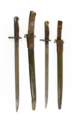Lot 134 - Two US Remington M1917 Sword Bayonets, each stamped with maker's name and date to one side of...