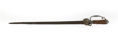 Lot 137 - An Early 18th Century English Hunting Sword, the 54.5cm double edge steel blade with two narrow...