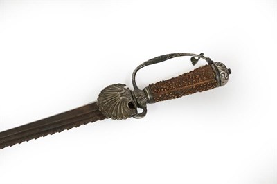 Lot 137 - An Early 18th Century English Hunting Sword, the 54.5cm double edge steel blade with two narrow...