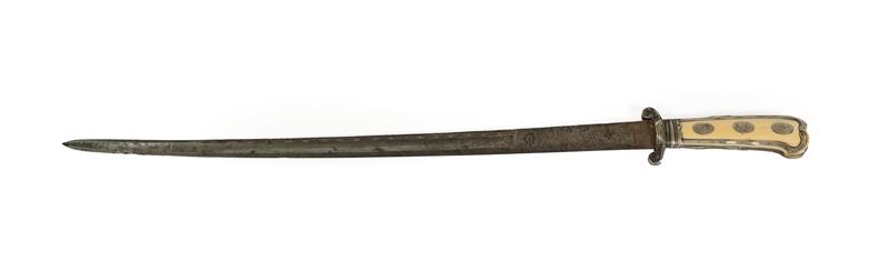 Lot 139 - An 18th Century Continental Hunting Sword, the 57cm single edge fullered steel blade with semi...