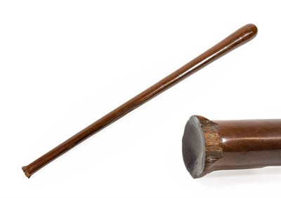 Lot 154 - A 19th Century Fijian Bowai War Club, of rich brown hard wood, with rounded head tapering haft, the
