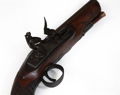 Lot 191 - An Early 19th Century Flintlock Greatcoat Pistol, the 12.5cm  round steel barrel with...