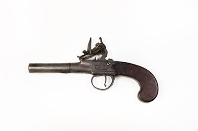 Lot 192A - An 18th Century Flintlock Pocket Pistol, with 7cm round turn-off steel barrel, the underside double