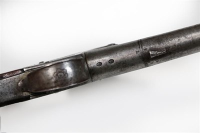 Lot 192 - An 18th Century Flintlock Pocket Pistol, with 7cm round turn-off steel barrel, the underside double