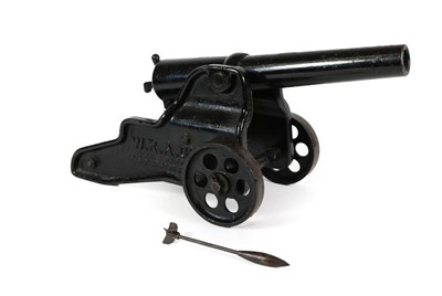 Lot 194 - A Winchester Black Painted Iron 10 Bore Signal Cannon, with 30.5cm barrel, on a carriage cast...