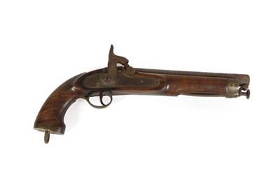 Lot 196 - A 19th Century East India Type Percussion Service Pistol, with 22.5cm round barrel, plain lock...