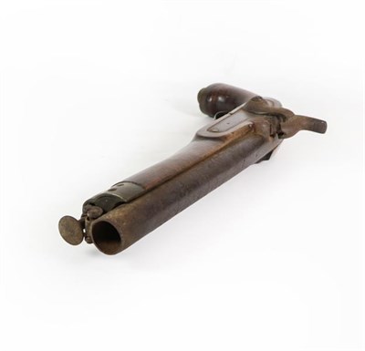 Lot 196 - A 19th Century East India Type Percussion Service Pistol, with 22.5cm round barrel, plain lock...