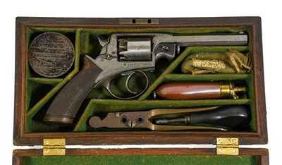 Lot 200 - An Adam's Patent 120 Bore Five Shot Double Action Percussion Revolver by the London Armoury...