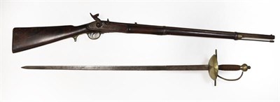 Lot 201 - A 19th Century Percussion Two Band Rifle, .500 calibre, the 79.5cm steel barrel with cut-out...