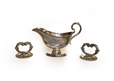 Lot 4 - A silver plated inkwell desk stand, presentation inscription ''Presented to James Powell Esq,...