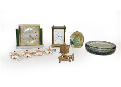 Lot 31 - Assorted ceramics to include a Moore Brothers centrepiece, Stourbridge dump, alabaster and...