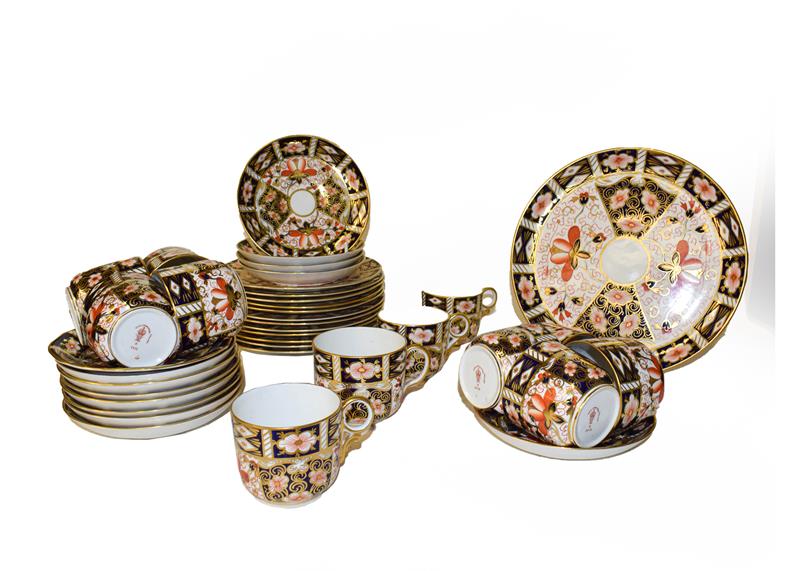 Lot 49 - A quantity of Royal Crown Derby Old Imari tea and coffee wares, including a three part tea service