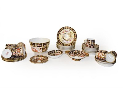 Lot 49 - A quantity of Royal Crown Derby Old Imari tea and coffee wares, including a three part tea service