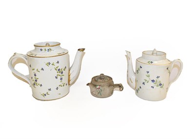 Lot 84 - A Chinese teapot in embroidered case, a crackle glazed vase and cover, a bisque teapot, a 19th...