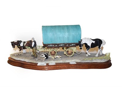 Lot 122 - Border Fine Arts 'Arriving at Appleby Fair (Bow Top Wagon and Family), model No. B0402 by Ray...