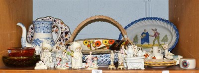 Lot 142 - A quantity of assorted ceramics and glass to including Victorian fairings, Pearlware coffee...