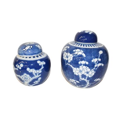 Lot 145 - A selection of blue and white Chinese porcelain including ginger jars and covers, small floral...