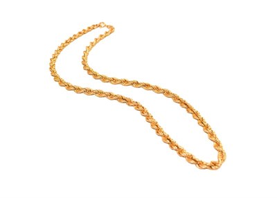 Lot 178 - A 9 carat gold rope twist chain, length 43cm