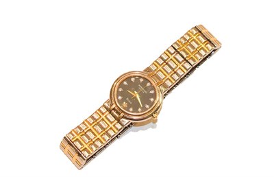 Lot 189 - A lady's steel and gold plated calendar centre seconds wristwatch, signed Raymond Weil, model:...