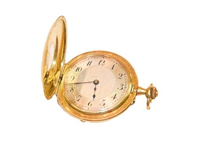 Lot 191 - A lady's demi-hunter fob watch, case stamped 18k