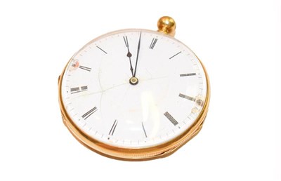 Lot 201 - An 18 carat gold open faced repeater pocket watch, cuvette signed Humbert Bliet, inside case...