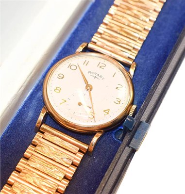 Lot 208 - A 9 carat gold wristwatch signed Rotary, bracelet clasp with a 9 carat gold hallmark