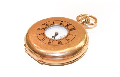 Lot 218 - A 9 carat gold half hunter pocket watch, retailed by J.W.Benson, London, with J.W.Benson box