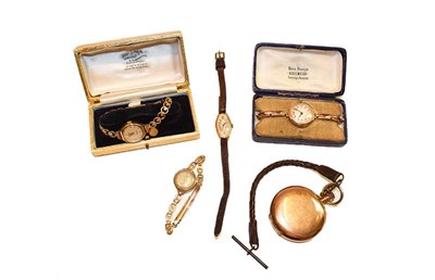 Lot 223 - Two lady's 9 carat gold wristwatches signed Rotary and Summit, with attached 9 carat gold...