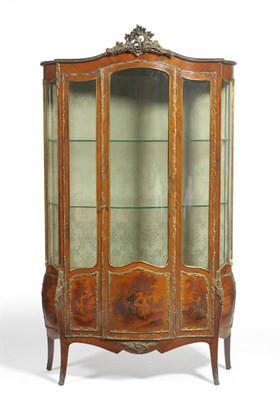 Lot 1635 - A Louis XV Style Vernis Martin, Kingwood and Gilt Metal Mounted Vitrine, late 19th century, of...